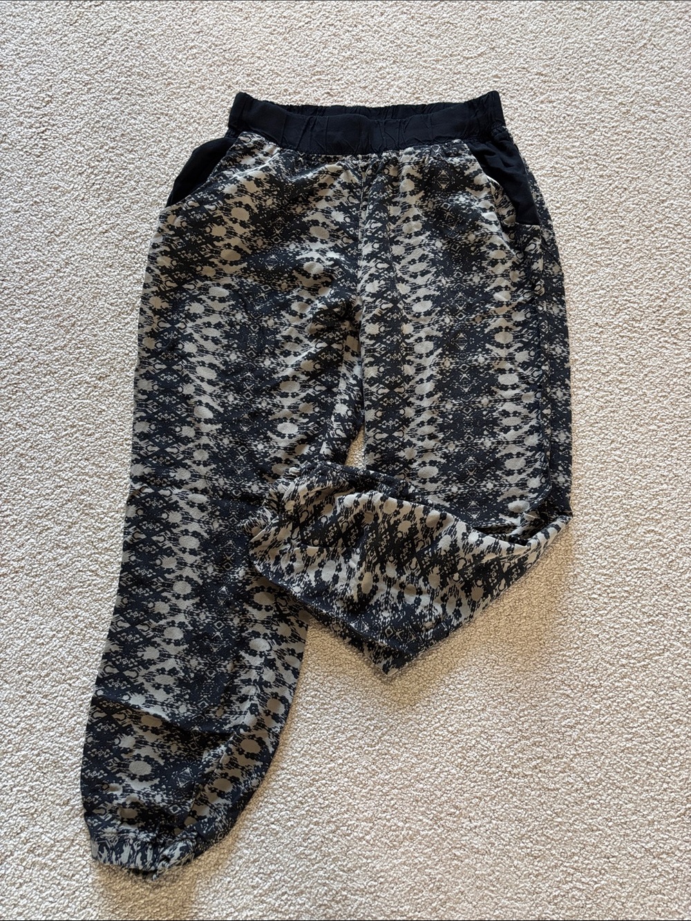 River Island Black and Gray Patterned Jogger Pants